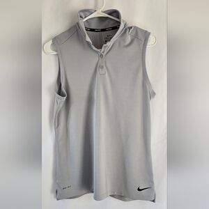 Gray Sleeveless Polo Shirt